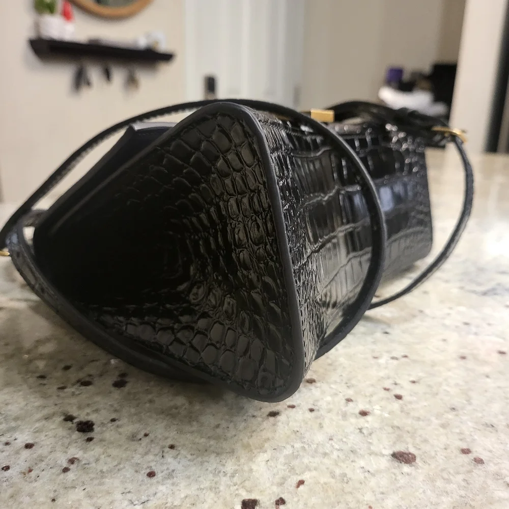 Balenciaga Hourglass Small Croc-Embossed Top-Handle Bag - Picture 3 of 10